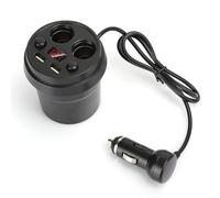Fabater Cargador de Coche USB Dual Cup, Encendedor de Cigarrillos Multifunción 3.1A 120W con Cable para Teléfono, Tableta, PC, Vehículo, Carga Rápida Inteligente