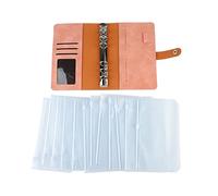 Fabater Carpeta Económica A6, 12 Bolsillos con Cremallera, Cartera Organizadora de Dinero Ligera, Cuaderno de 6 Anillas con Cubierta de Cuero Sintético para Oficina, Escuela, Viajes de Negocios,