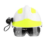 Fabater Casco de Seguridad de Rescate de Emergencia, Casco de Bombero Antiimpacto con Gafas de Faro para Sitio de Construcción