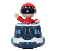 Fabater Coche de Juguete Robot Bailando, Mezcla de Música Eléctrica con Luces Intermitentes, Juguete de Baile DJ, de Rebote DJ con Rueda Universal, Movimiento Automático para Niños Pequeños (Blue)