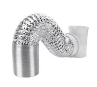 Fabater Codo de Ventilación para Secadora, Conector de Ventilación para Secadora que Ahorra Espacio de 90 Grados con Junta Hermética Transparente para Manguera de Conducto