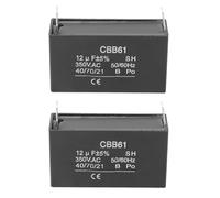 Fabater Condensador de Generador, Condensador de Motor 12UF CBB61 Carcasa de Plástico 350V para Arranque de Generador de Gasolina y Motor de Ventilador, con Orificio de Montaje