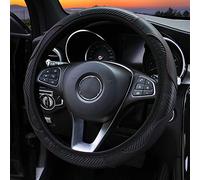 Fabater Cubierta Confiable del Volante del Líder de Microfibra para el Automóvil, Desgaste y Decorativo, para Todas Las Estaciones, 38 Cm (Black)