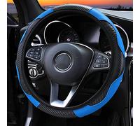 Fabater Cubierta Confiable del Volante del Líder de Microfibra para el Automóvil, Desgaste y Decorativo, para Todas Las Estaciones, 38 Cm (Azul Negro)