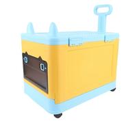 Fabater Divertido Organizador de Almacenamiento de Juguetes con Ruedas, Baúl de Juguetes Duradero para, Caja de Almacenamiento de para Habitación de Niños (Azul Amarillo)
