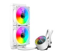 Fabater Enfriador de CPU AIO de 240 Mm, Refrigeración por Agua, Enfriador Líquido de CPU, Ventiladores ARGB Dobles PWM con 1800 RPM, para AM5/AM4, Marco de Contacto LGA1851/1700 (WHITE)