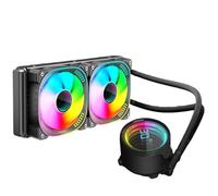 Fabater Enfriador de CPU AIO de 240 Mm, Refrigeración por Agua, Enfriador Líquido de CPU, Ventiladores ARGB Dobles PWM con 1800 RPM, para AM5/AM4, Marco de Contacto LGA1851/1700 (BLACK)