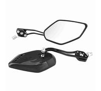 Fabater Espejos Retrovisores para Motocicleta, 8mm, 10mm, Patrón de Llama Universal, Espejos Laterales de Aleación de Aluminio Negro de Fibra de Carbono para Scooter Cruiser (BLACK)