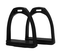 Fabater Estribos de Alta Resistencia de 2 Piezas, Estribos de Plástico de Ingeniería Negros para Montar a Caballo con Almohadillas de Goma Antideslizantes, para Sillas de Montar