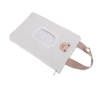 Fabater Estuche de Viaje para Toallitas de bebé, Exquisita Artesanía, Almacenamiento Portátil, Tela de Algodón con Bordado de Dibujos Animados (oso blanco)