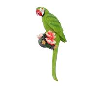Fabater Exquisito Loro Escultura Resina Figurita de Pájaros 3D (GREEN)