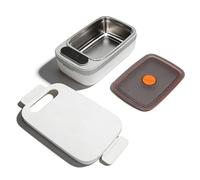 Fabater Fiambrera Eléctrica Inalámbrica con Calefacción, Contenedor de Alimentos de 1000Ml, Contenedor Calentador de Almacenamiento de Alimentos Recargable, 7 Niveles de Calefacción