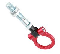 Fabater Gancho de Remolque, Anillo Plegable Resistente, Accesorio de Reacondicionamiento de Coches de Carreras, Gancho Delantero para Remolque con Varilla de Acero de Aluminio Anodizado para (Rojo)
