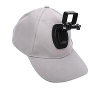 Fabater Gorra de Béisbol Liviana para Cámara de Acción con Soporte Seguro para Pesca, Conciertos y Aventuras, Ideal para Estilos de Vida Activos (Gris Blanco)