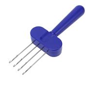 Fabater Herramienta para Tejer con Cordón de Gancho de 4 Pestillos, Herramienta Manual de Cordón Portátil, Herramientas Multifuncionales para Tejer con Gancho de Ganchillo (BLUE)
