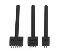 Fabater Herramienta Perforada de Cuero de 3 Piezas, Kit de Perforación de Cuero de Acero Al Carbono, 2/4/6 Puntas, Espaciado de 4/5/6 Mm, Herramienta de Perforación de de Bricolaje Duradera para