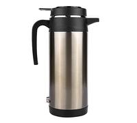 Fabater Hervidor Eléctrico para Automóvil de Acero Inoxidable de 1000 Ml y 12 V, Botella de Agua para Calefacción de Viaje para Viajes por Carretera, Termos Portátiles para Automóvil con Enchufe
