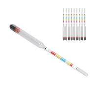 Fabater Home Brewing Wine Meter 10 Piezas - Tarro de Prueba de Hidrómetro de Cerveza con 3 Escalas para un Probador Preciso de Elaboración de Vino, Suministros para el Hogar de Vidrio Resistente a la