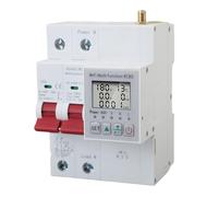 Fabater Interruptor de Aire de Fuga Inteligente WiFi Protector de bajo Voltaje RCBO para Uso Doméstico Disyuntor Inteligente de 63 A con Medición para Control Remoto Medidor de Potencia