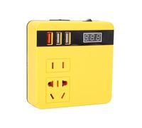 Fabater Inversor de Corriente Inalámbrico Portátil con Batería de 120 W DC18-21 V para Trabajos Al Aire Libre y Pequeños Electrodomésticos, 3 Puertos USB para Cargar Teléfonos, Computadoras