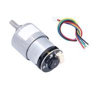 Fabater JGB37-520 Motor de Engranaje de Reducción de Velocidad de 12 V CC con Codificador, Motor de Engranaje de CC Micro Eléctrico Salida de Fase AB Avance hacia Atrás Carcasa de Metal Completa
