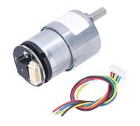 Fabater JGB37-520 Motor de Engranaje de Reducción de Velocidad de 12 V CC con Codificador, Motor de Engranaje de CC Micro Eléctrico Salida de Fase AB Avance hacia Atrás Carcasa de Metal Completa
