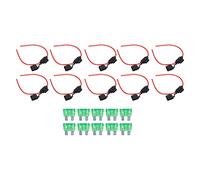 Fabater Juego de 10 Portafusibles en Línea Impermeables de Cableado Fácil con Cable de Cobre sin Oxígeno de Primera Calidad, Reemplazo Ideal para Piezas Antiguas (12AWG, 30A)