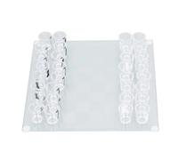 Fabater Juego de Ajedrez con Vaso de Chupito y 32 Vasos, Juego de Mesa de Ajedrez de 22,5x22,5 Cm para Fiestas Divertidas y Noches de Juegos