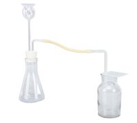 Fabater Juego de Embudo Generador de Gas, Equipo de Laboratorio con Estructura de Vidrio con Embudo de Cuello Largo, Botella Cónica de 150 Ml, Botella Recolectora de Gas de 125 Ml