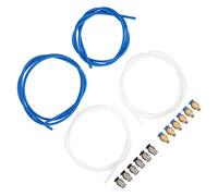 Fabater Kit de Tubos de PTFE para Impresora 3D, 4 Piezas de 2 M, Conector PC4-M6 PC4-M10, 6 Piezas Cada, Juntas Neumáticas de Rotación de 360°, Tubo Bowden Resistente Al Calor de 260 ℃,