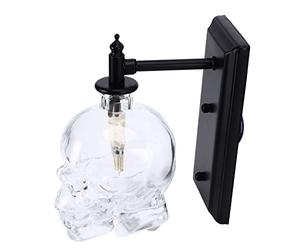 Fabater Lámpara de Pared Vintage, Diseño único de Calavera de Cristal de