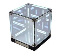Fabater Luz de Cubo Infinito, Lámpara de Cubo de Espejo 4D, Interruptor de Control Táctil Efecto de Abismo sin Fin, Luz Nocturna de Arte de Escritorio LED Recargable para Juegos