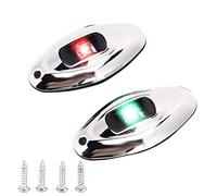 Fabater Luz de Navegación para Barcos, LED Verde Rojo Visibilidad de 1 Milla Náutica IP66 Luz de Navegación LED Marina de Acero Inoxidable Resistente Al Agua 316, de Señal de con Tornillos de Acero