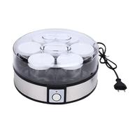 Fabater Máquina Eléctrica para Hacer Yogur, Máquina para Hacer Yogur Griego de Acero Inoxidable con 7 Frascos de Vidrio, Control de Temperatura Constante para Yogures, Mermeladas