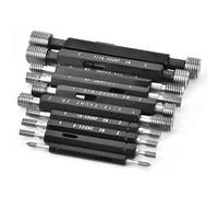 Fabater Medidor de Tapón de Rosca, 10 Piezas, Medidor de Inspección de Rosca de Doble Extremo de Alta Precisión, Herramienta de Medición Manual Métrica y en Pulgadas para Pruebas de Diámetro de Paso