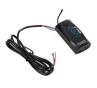 Fabater Medidor Electrónico 3 en 1 para Motocicleta, Resistente Al Agua, LED, Reloj Digital, Voltímetro, Termómetro con IP67 a Prueba de Polvo, Pantalla Grande para Batería de 12 V, Fácil (Blu-ray