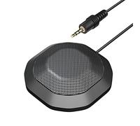 Fabater Micrófono de Escritorio Micrófono de Computadora Omnidireccional de Alta Sensibilidad de 360 ° con Conector de 3,5 Mm para Conferencias de Juegos de Computadora Portátil, Plug & Play