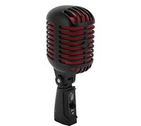 Fabater Micrófono Dinámico Vintage, Micrófono Unidireccional Cardioide de Estilo Retro Giratorio, de Transmisión Dinámico XLR con Construcción de Metal para Presentaciones (Black)