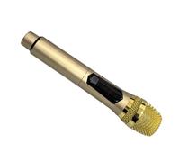 Fabater Micrófono Inalámbrico Doméstico 1 para 1, Micrófono de Pantalla LED Portátil de 80Hz-15KHz para Conferencia Karaoke Al Aire Libre (Gold)