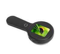 Fabater Microscopio Digital Portátil con 16 Luces LED y Zoom de 200X para Uso Educativo Diseño Portátil Cabe en Bolsillos (Black)