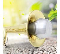Fabater Mini Amortiguador Portátil de Silencio de Trompeta de Aleación de Aluminio, Accesorio de Instrumento de Reducción de Ruido para Trompeta, Brillo Plateado, Tamaño Pequeño, Ligero