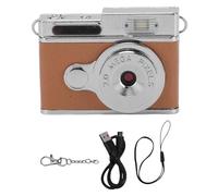 Fabater Mini Cámara con Llavero, Cámara Portátil con Lente Gran Angular 1080P y Correa para la Muñeca, Mini Cámaras Digitales Vintage, Duración de la Batería de 100 Minutos (Brown)