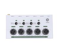Fabater Mini Mezclador de Audio, Mezclador de Línea Estéreo de 4 Canales para Submezcla, bajo Nivel de Ruido, Entrada TRS de 1/4" y Salida de 3,5 Mm para Batería Electrónica, Guitarras, (WHITE)