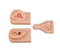 Fabater Modelo de Práctica de Perforació de Silicona, Modelo de Oejas de Nariz para Práctica de Sutura de Perforacia, Material Didcico Reutilizable (Color de piel medio)