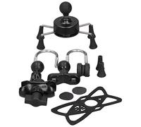 Fabater Modificación del Manillar del Soporte Universal para Teléfono Móvil con 13 Accesorios, Soporte para Teléfono en Forma de X para iOS 7 8 SE X XS XR, Pixel 3 3a, J7 - con Resorte y (B (Negro))