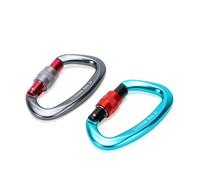 Fabater Mosquetón, Mosquetón de Aleación de Aluminio Resistente de 25 KN, de Bloqueo en Forma de D con 2 Paquetes y Puerta de Tornillo para Escalada en Roca, Rapel y Montañismo (#3)