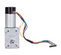 Fabater Motor de Engranaje Helicoidal de Alta Torsión de Metal Completo con Codificador Motor de Reducción de Bloqueo Automático Eje único DC 6V 12V Velocidad Ajustable Avance hacia Atrás Eje de
