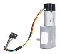 Fabater Motor de Engranaje Helicoidal de Alta Torsión de Metal Completo con Codificador Motor de Reducción de Bloqueo Automático Eje único DC 6V 12V Velocidad Ajustable Avance hacia Atrás Eje de