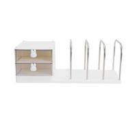 Fabater Organizador de Estantería de Escritorio Estante de Escritorio Eficiente para Revistas y Cuadernos para Trabajadores de Oficina Acero Inoxidable 14.57x5.91x4.92in (White)