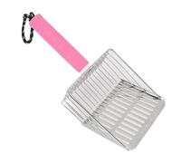 Fabater Pala de para Gatos de Acero Inoxidable de Primera Calidad, Extraíble, Cabezal de Pala a Rayas para una Fácil Limpieza, Adecuada para Todo Tipo de para Gatos (Pink)